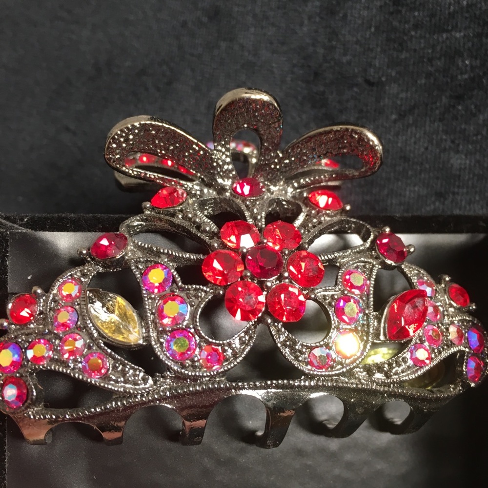Ruby & Garnet Colored Hair Clamp